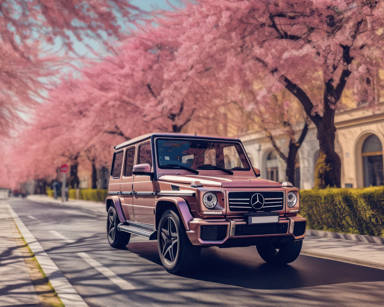 Внедорожник Mercedes-Benz G63 AMG на дороге