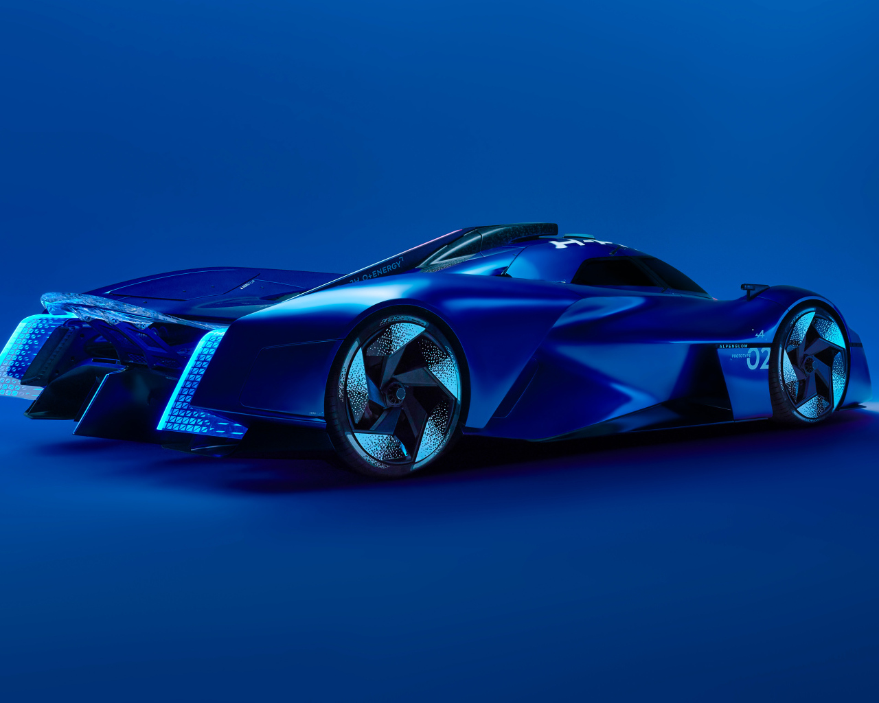 Синий автомобиль Alpine Alpenglow Hy4 2024 года