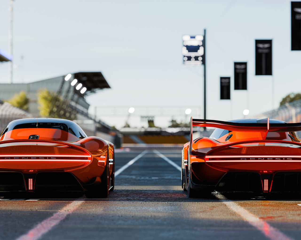 Два спортивных автомобиля Genesis X Gran Racer VGT Concept 2024 года