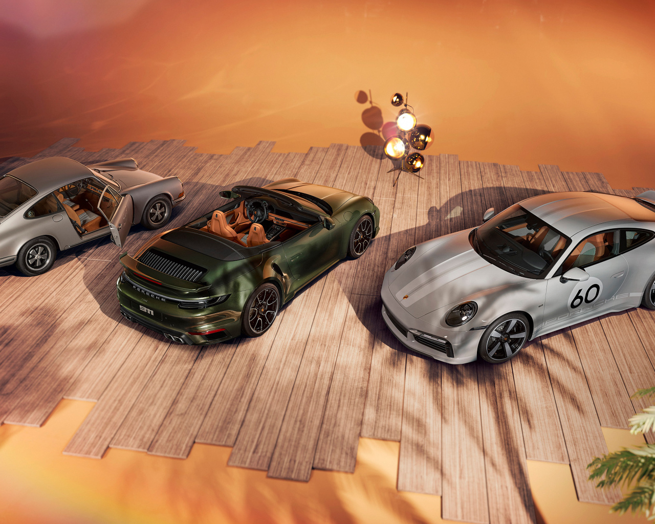 Три автомобиля Porsche 911 Turbo S