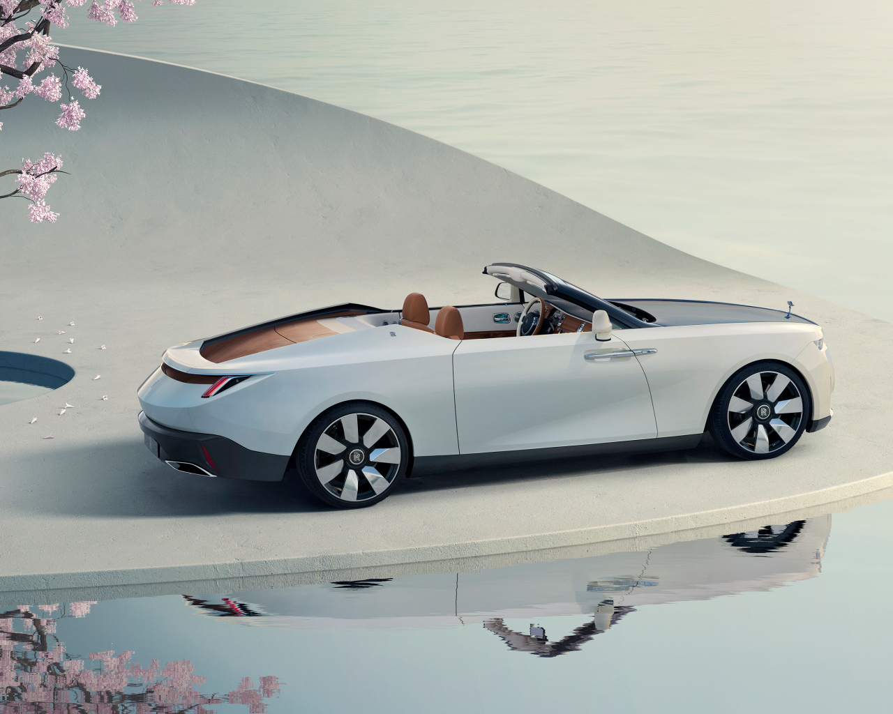 Вид сбоку на автомобиль Rolls-Royce Arcadia Droptail