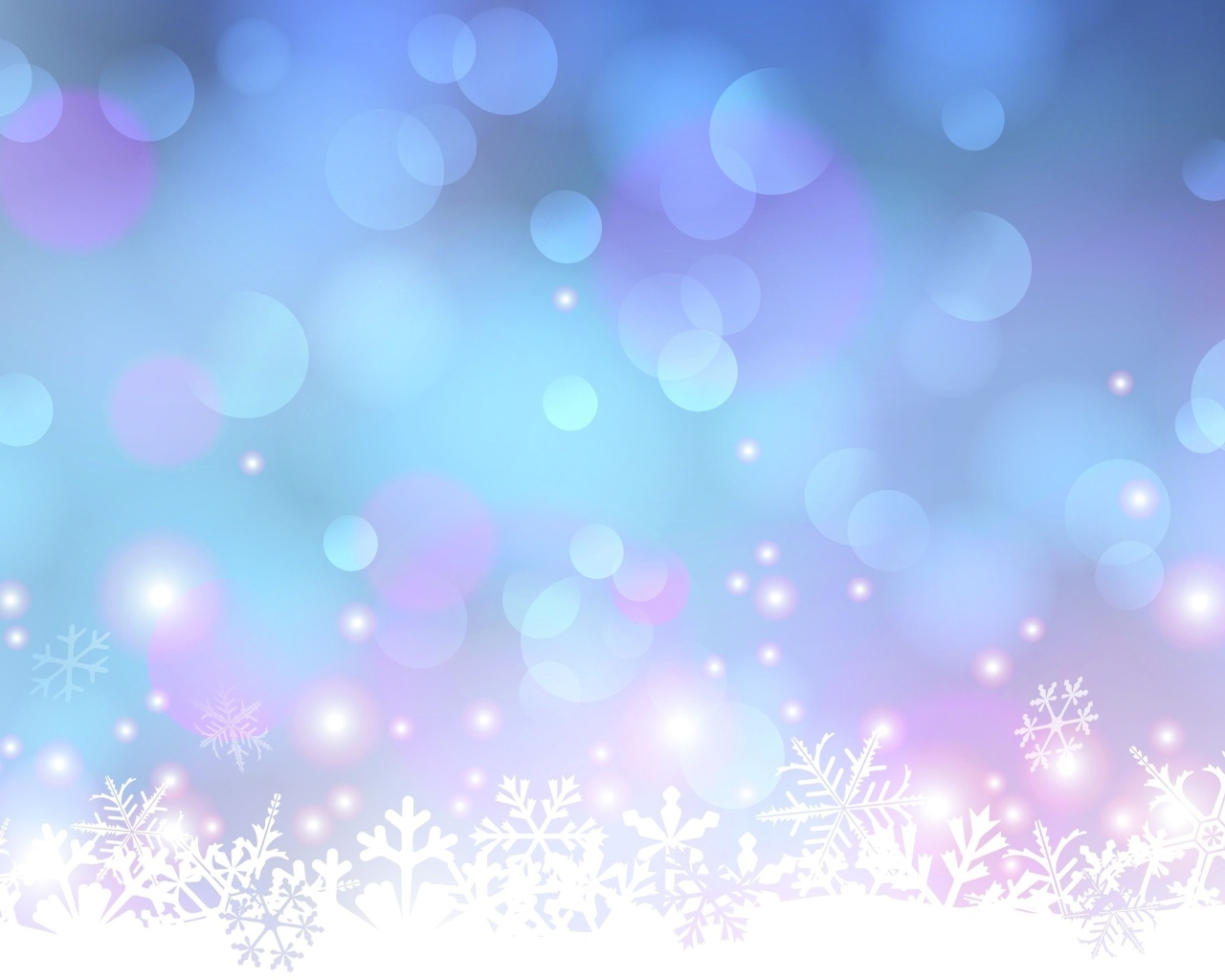 Снежинки на фиолетовом фоне для открытки