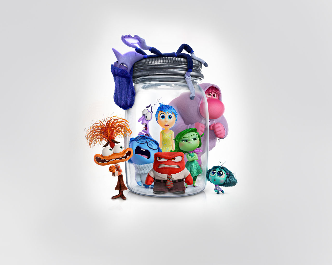 Персонажи мультфильма Головоломка 2 в банке