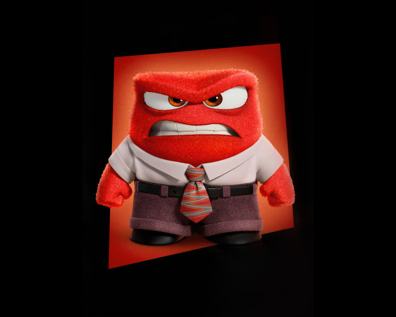 Персонаж Гнев нового мультфильма Головоломка 2 на черном фоне, 2024