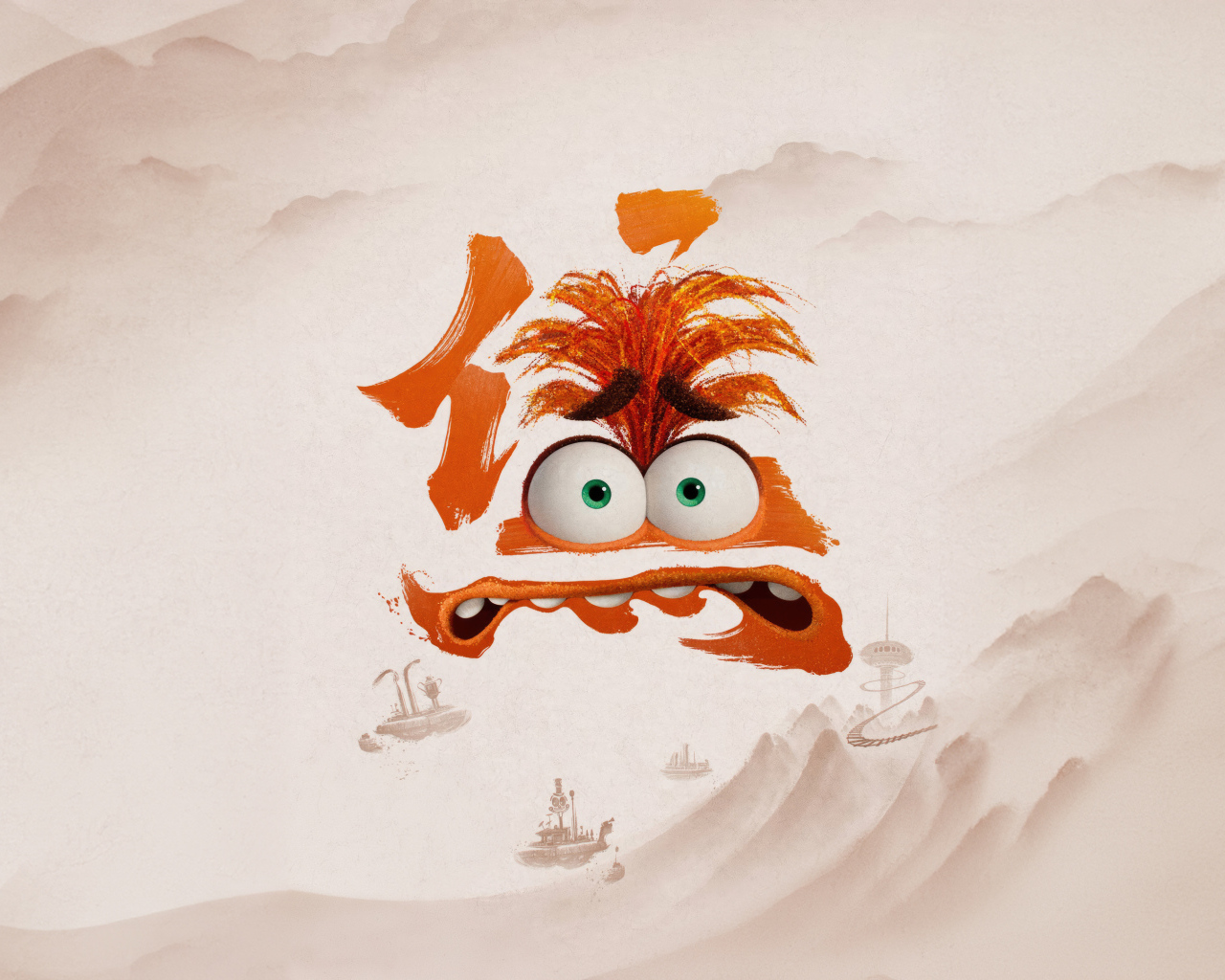 Символ персонажа Тревожность в мультфильме Головоломка 2