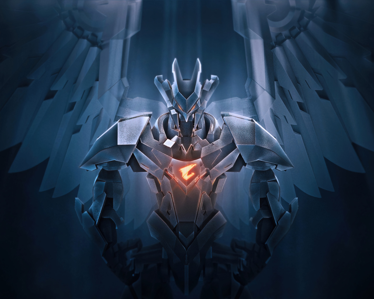 Ангел тьмы с логотипом aorus gigabyte