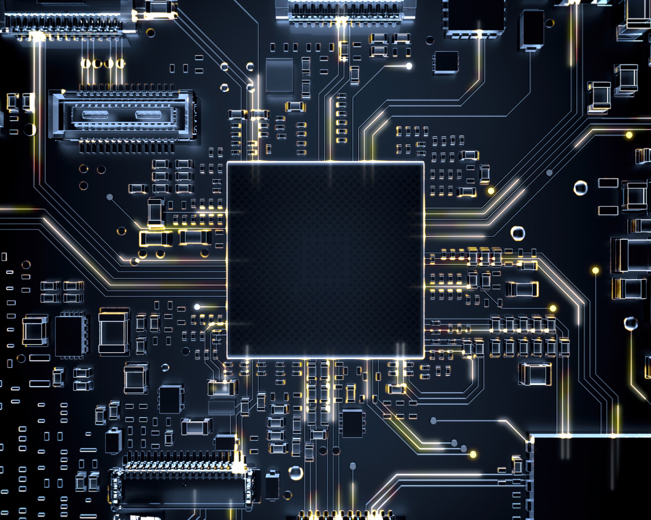 Плата для компьютера крупным планом