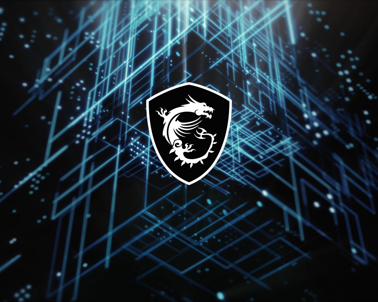 Логотип msi на неоновом фоне с линиями