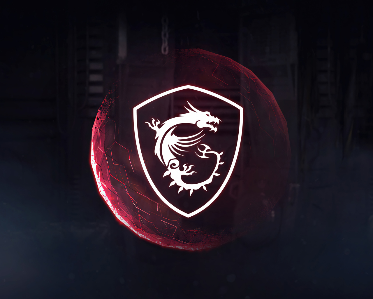 Логотип msi с белым драконом на сером фоне