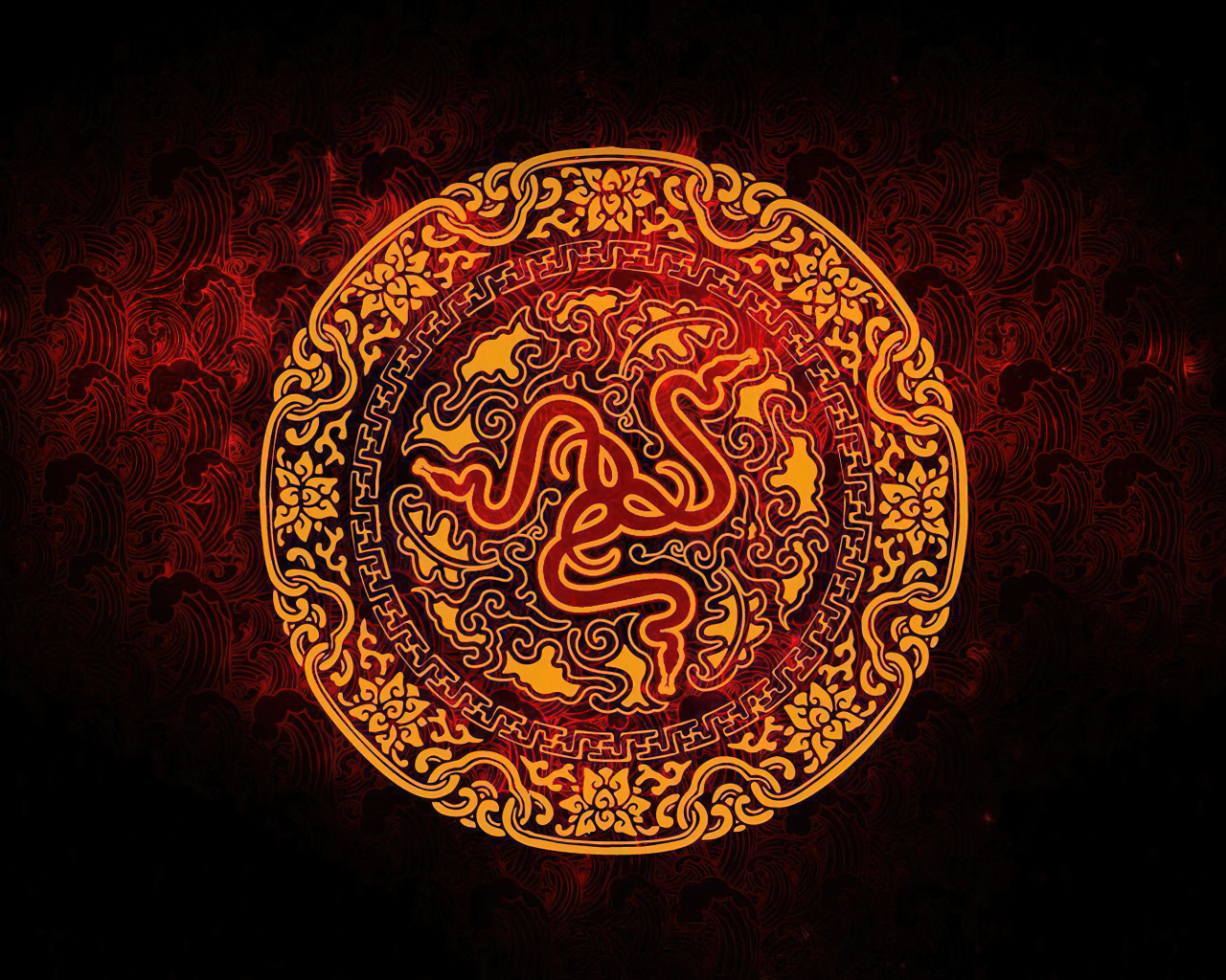 Логотип razer на красивом круглом фоне