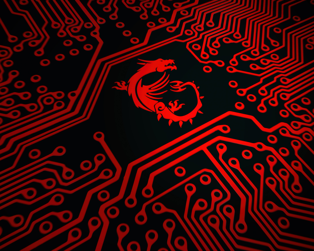 Красный дракон логотип msi на плате