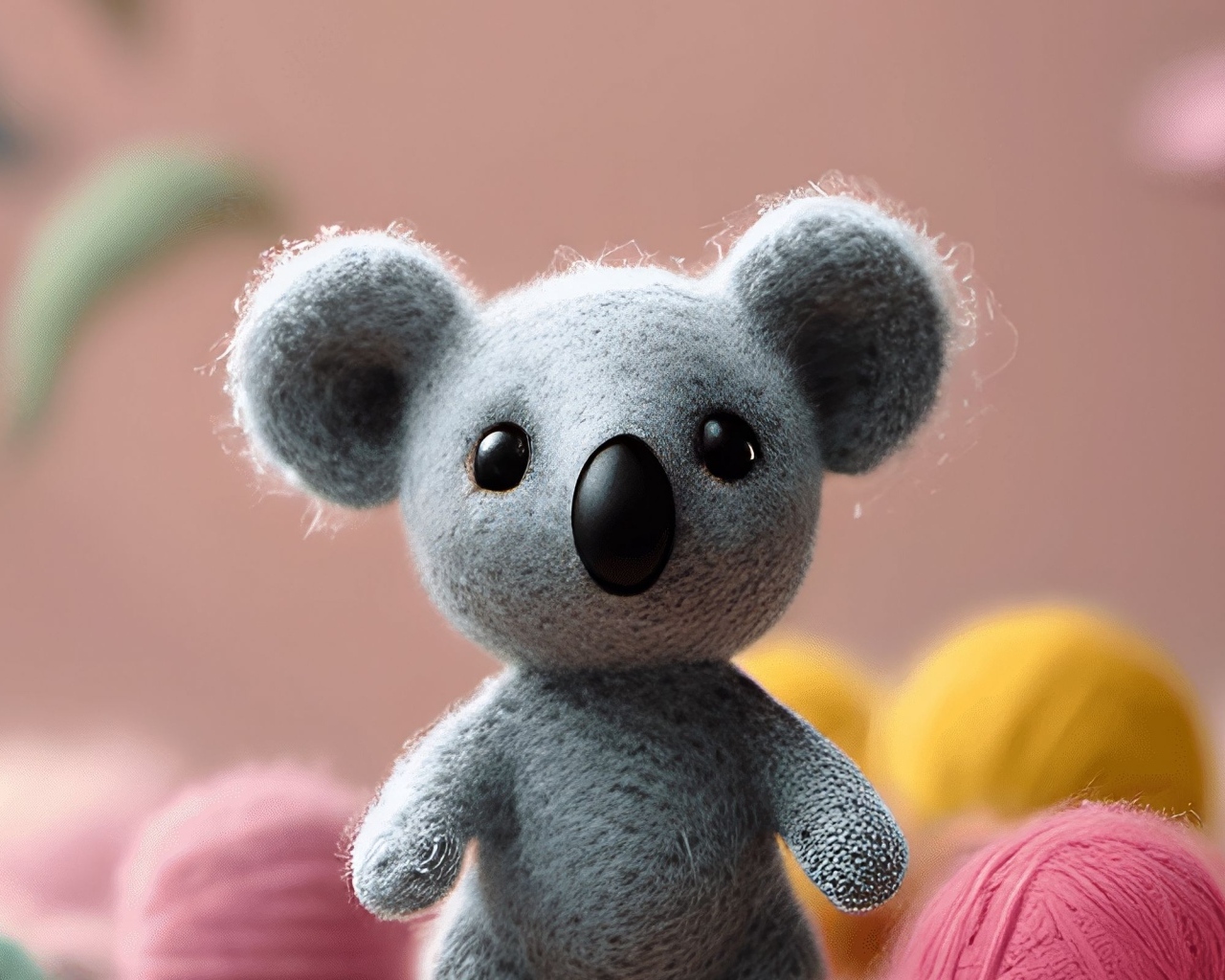 Игрушечная коала из шерсти