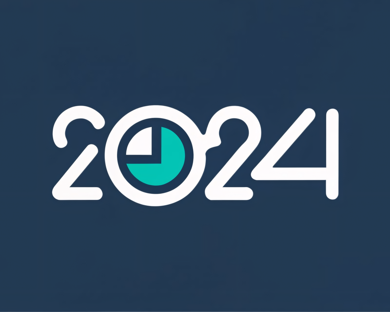 Белые цифры 2024 на сером фоне