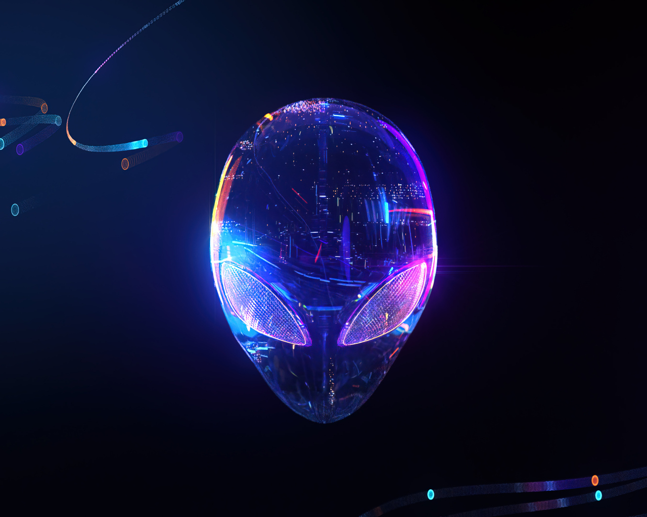 Маска инопланетянина на черном фоне