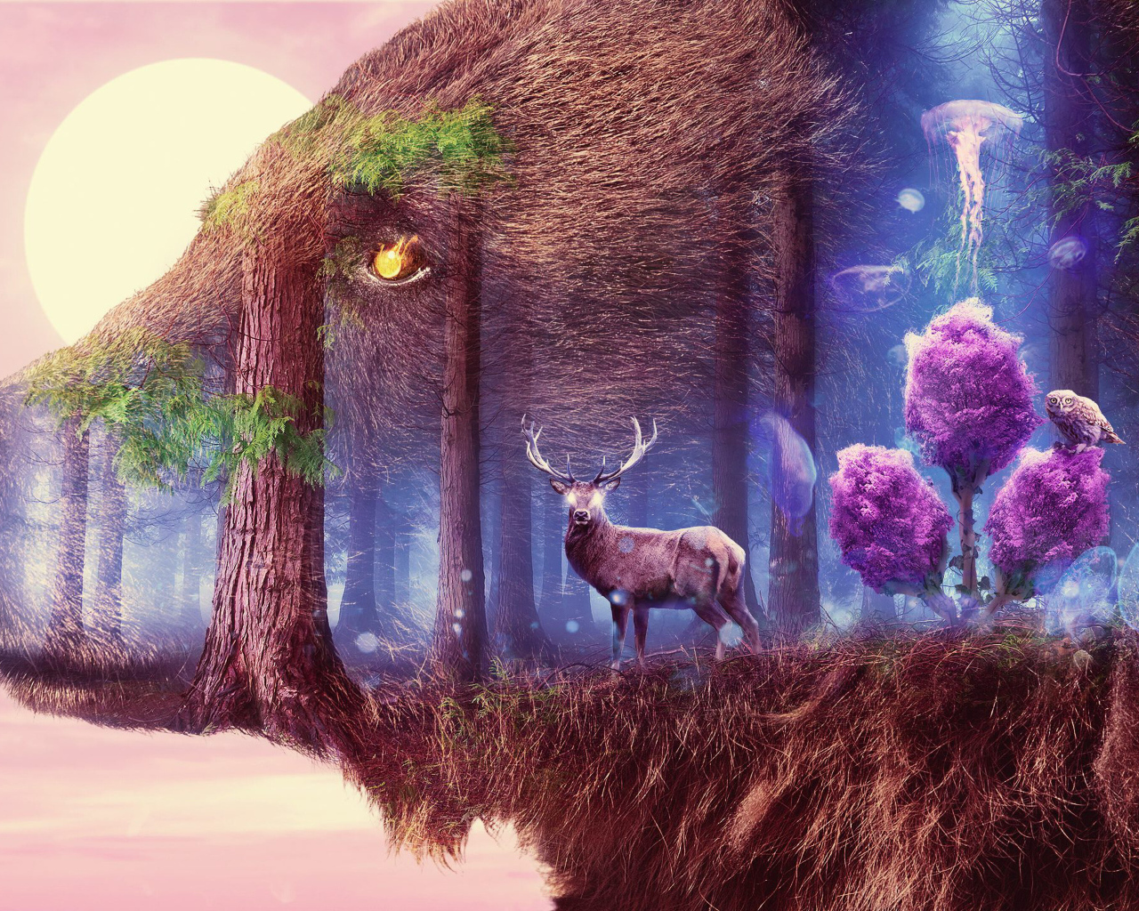 Фантастический рисунок леса