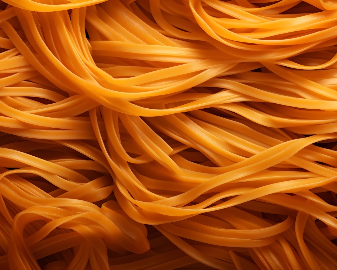 Оранжевые спагетти крупным планом