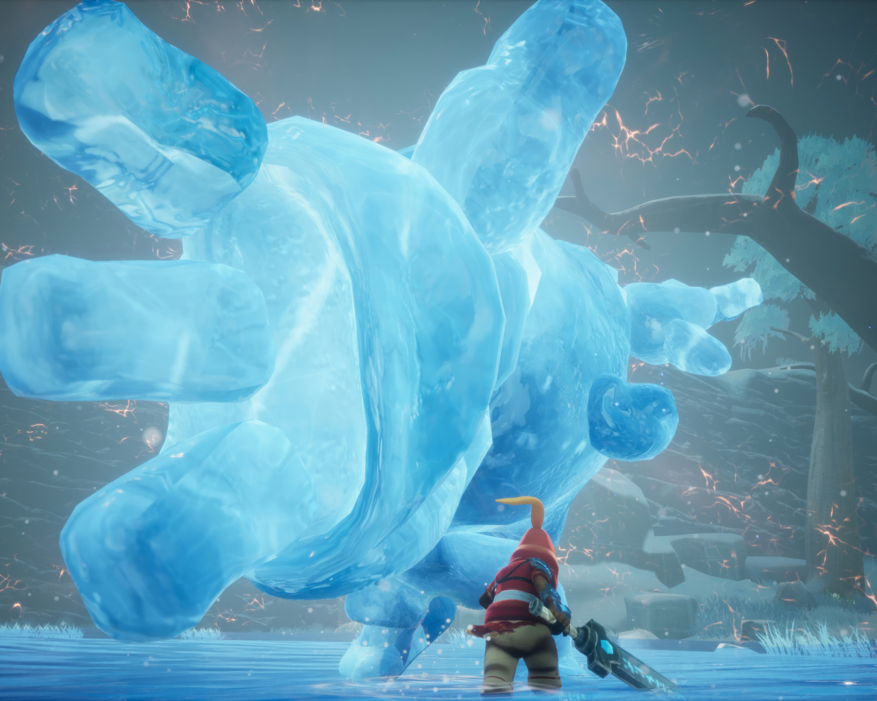 Ледяная рука в игре Astor Blade of the Monolith