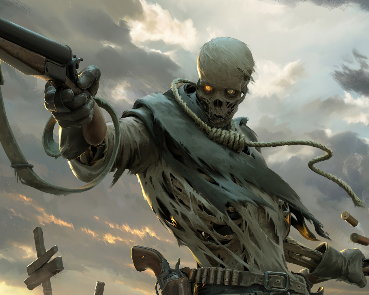 Скелет солдат с оружием