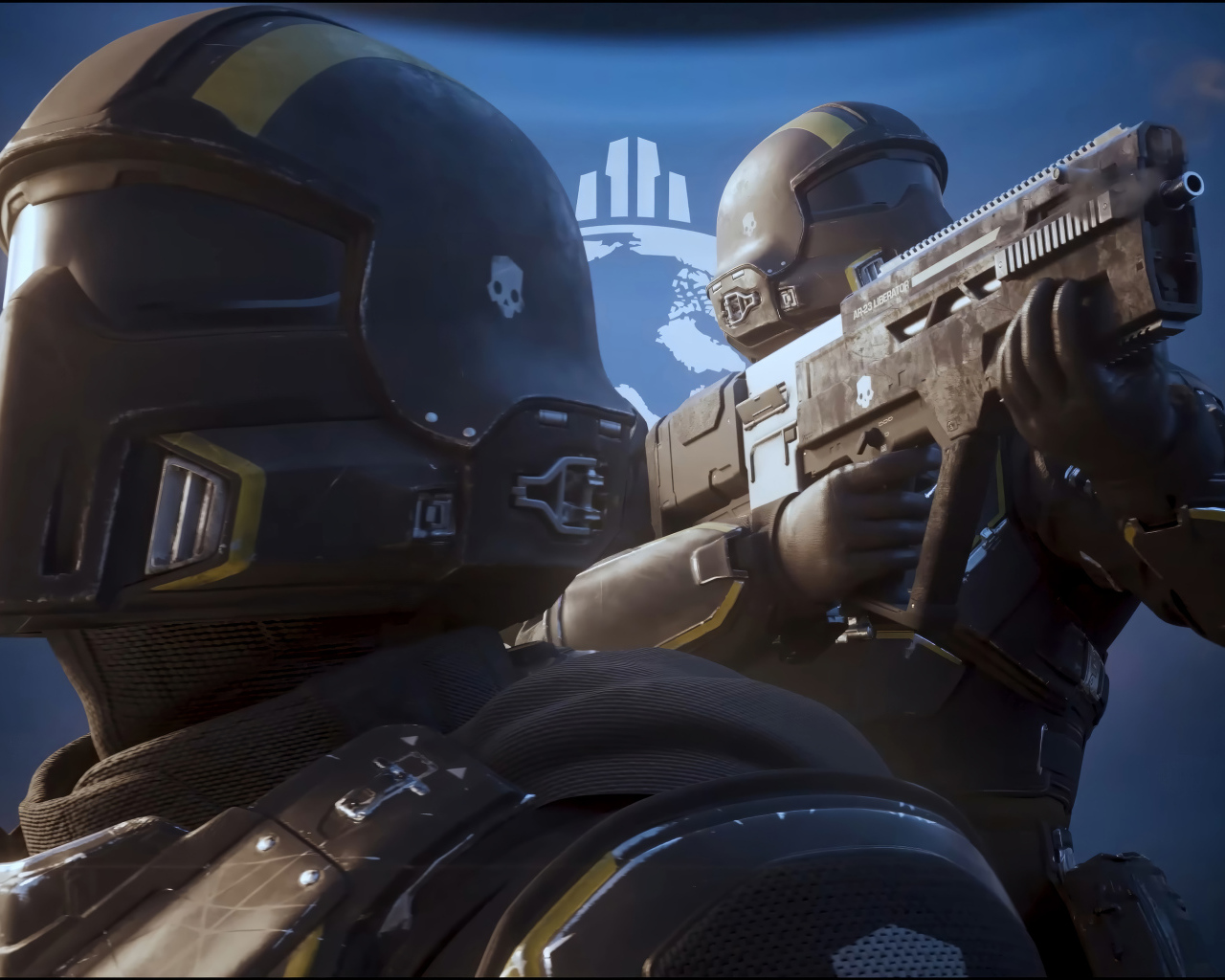 Солдаты из компьютерной игры Helldivers 2