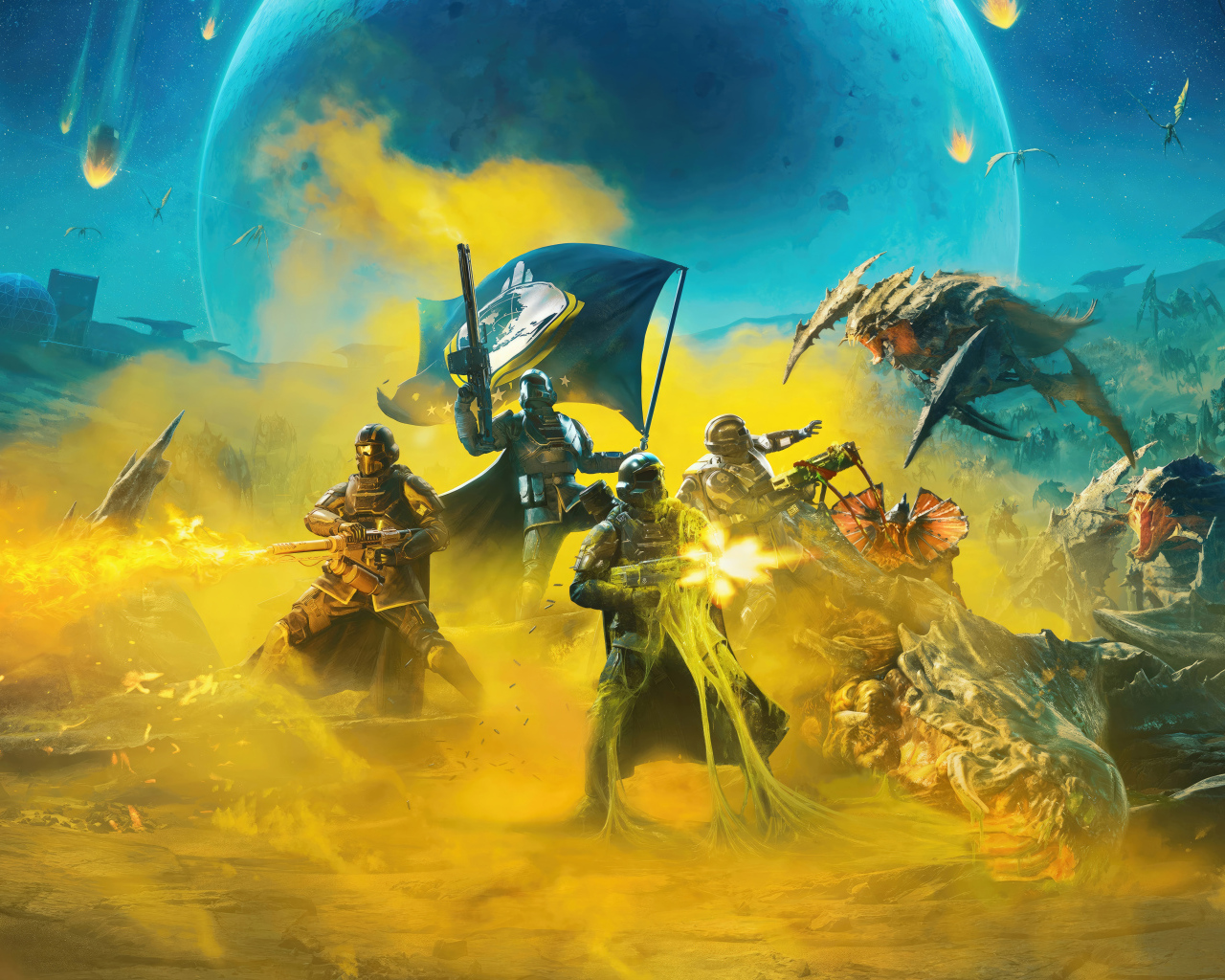 Кадр компьютерной игры Helldivers 2