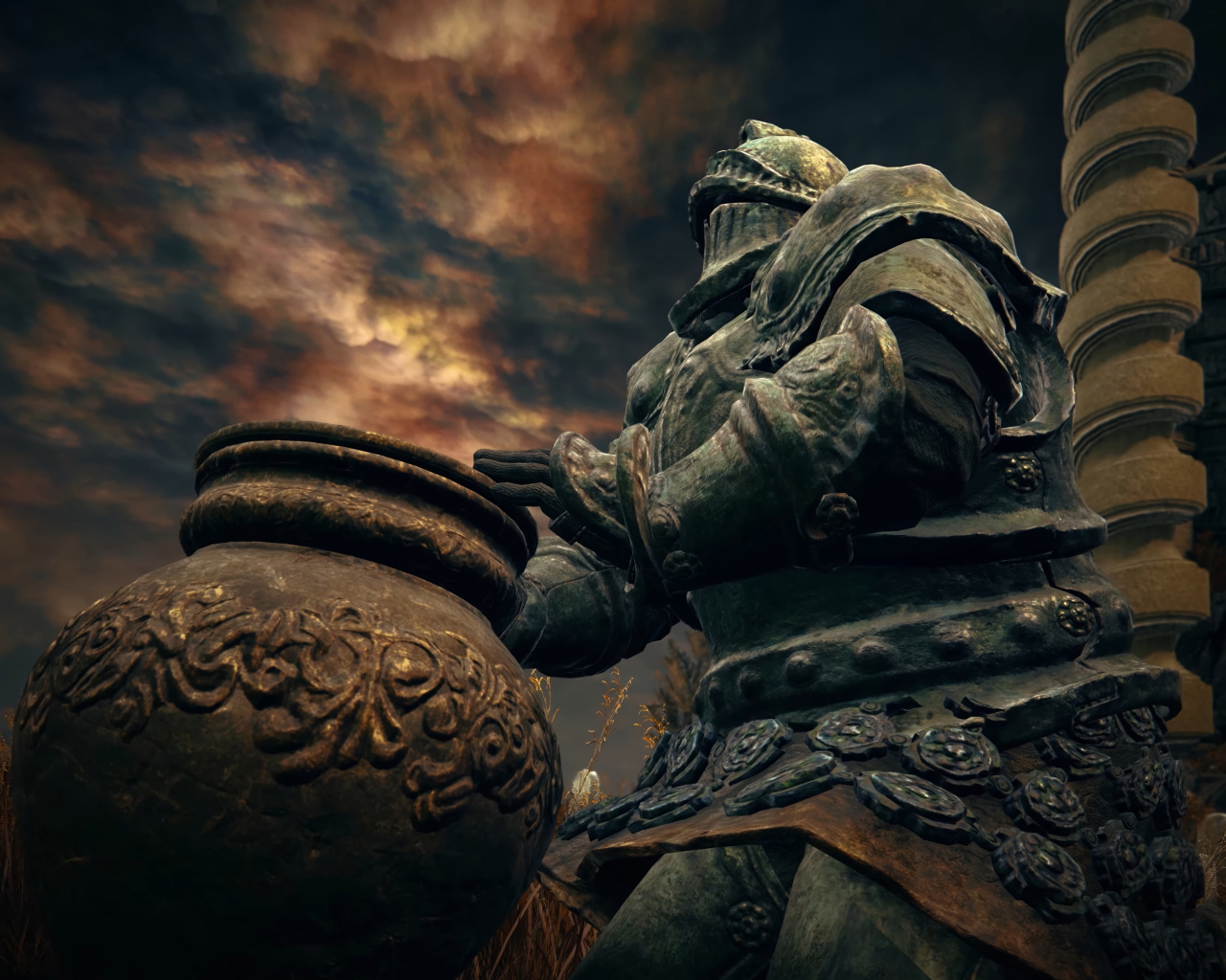 Каменный воин в компьютерной игре Elden Ring: Shadow of the Erdtree, 2024