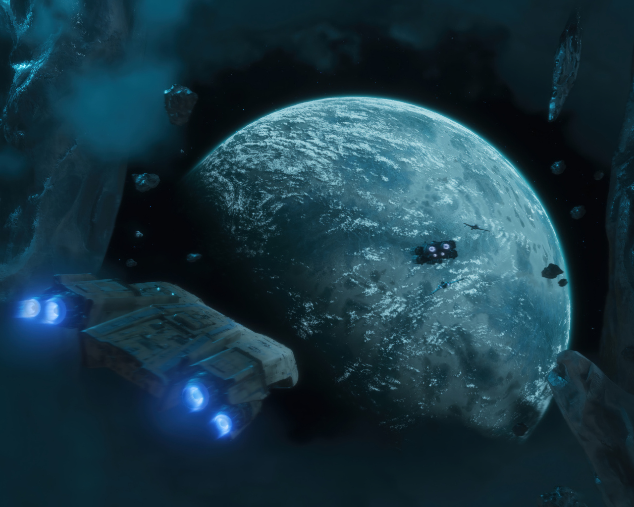 Вид на планету в компьютерной игре Star Wars Outlaws, 2024