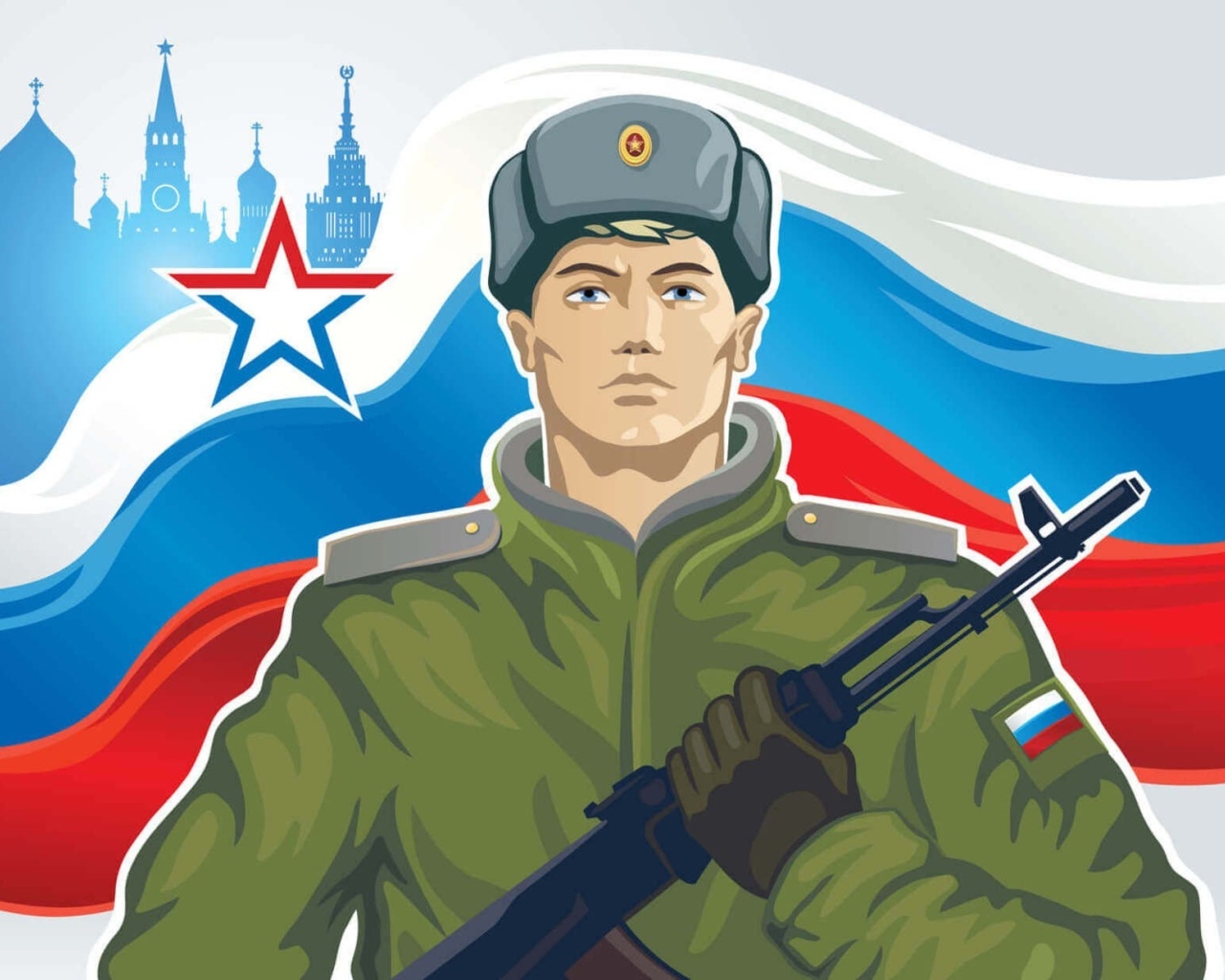 Фон для открытки на 23 февраля с солдатом