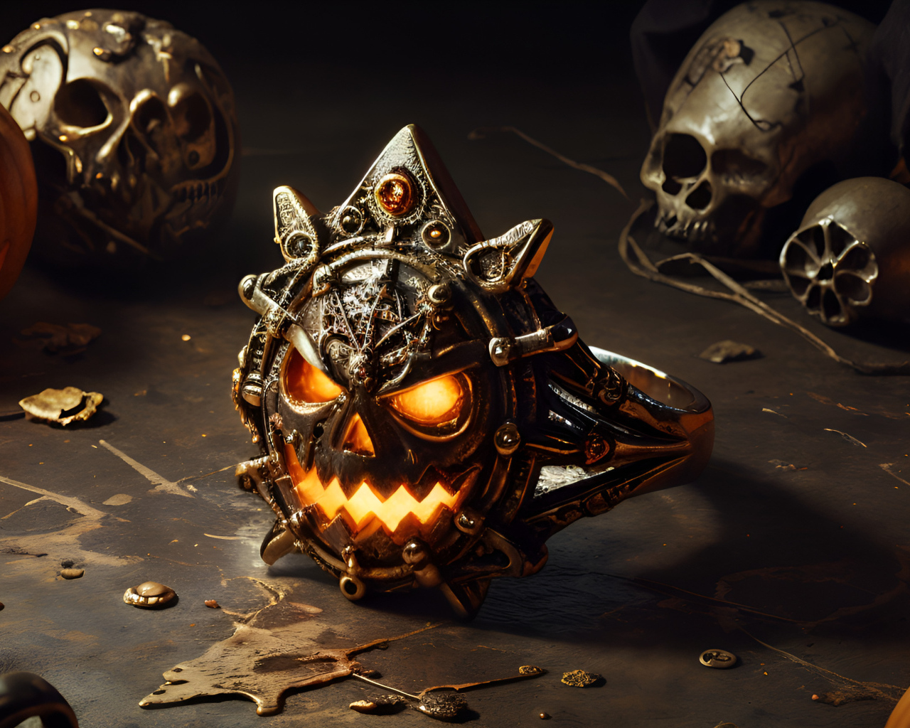 Перстень со светящимися глазами на Хэллоуин