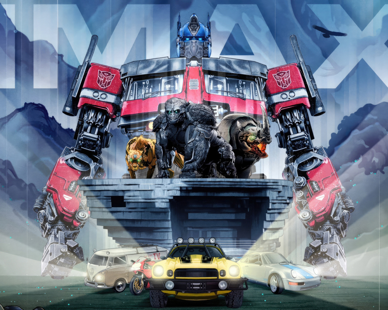 Красивый яркий постер фильма Трансформеры: Восхождение Звероботов