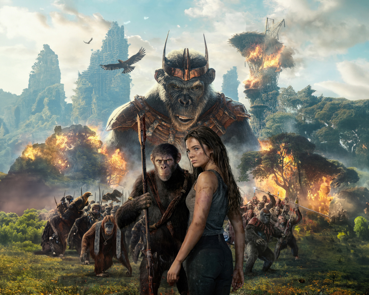 Яркий постер нового фильма Планета обезьян: Новое царство