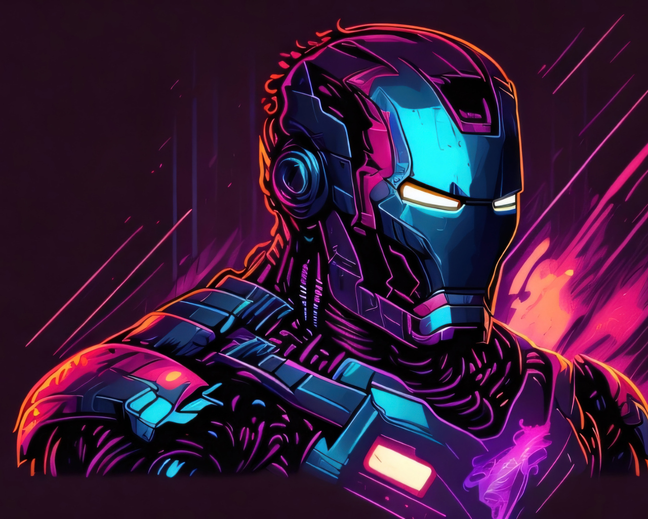 Железный человек на черном фоне
