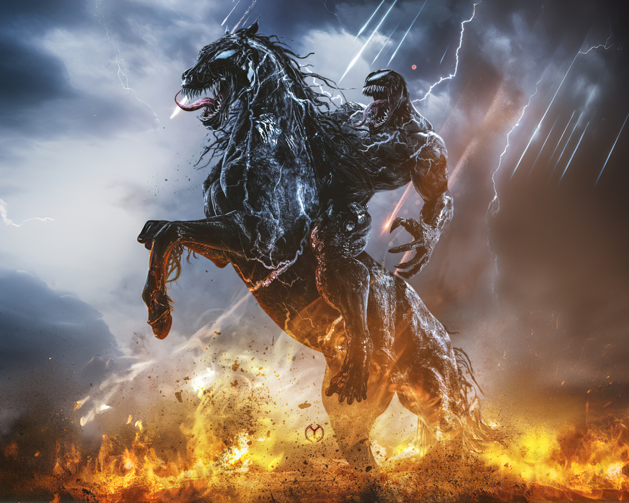 Монстр на черном коне в фильме Веном: Последний танец, 2024