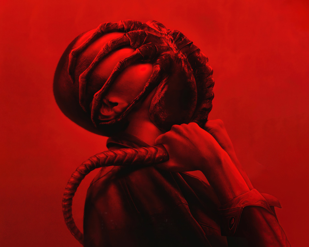 Новый постер фильма Чужой: Ромул на красном фоне