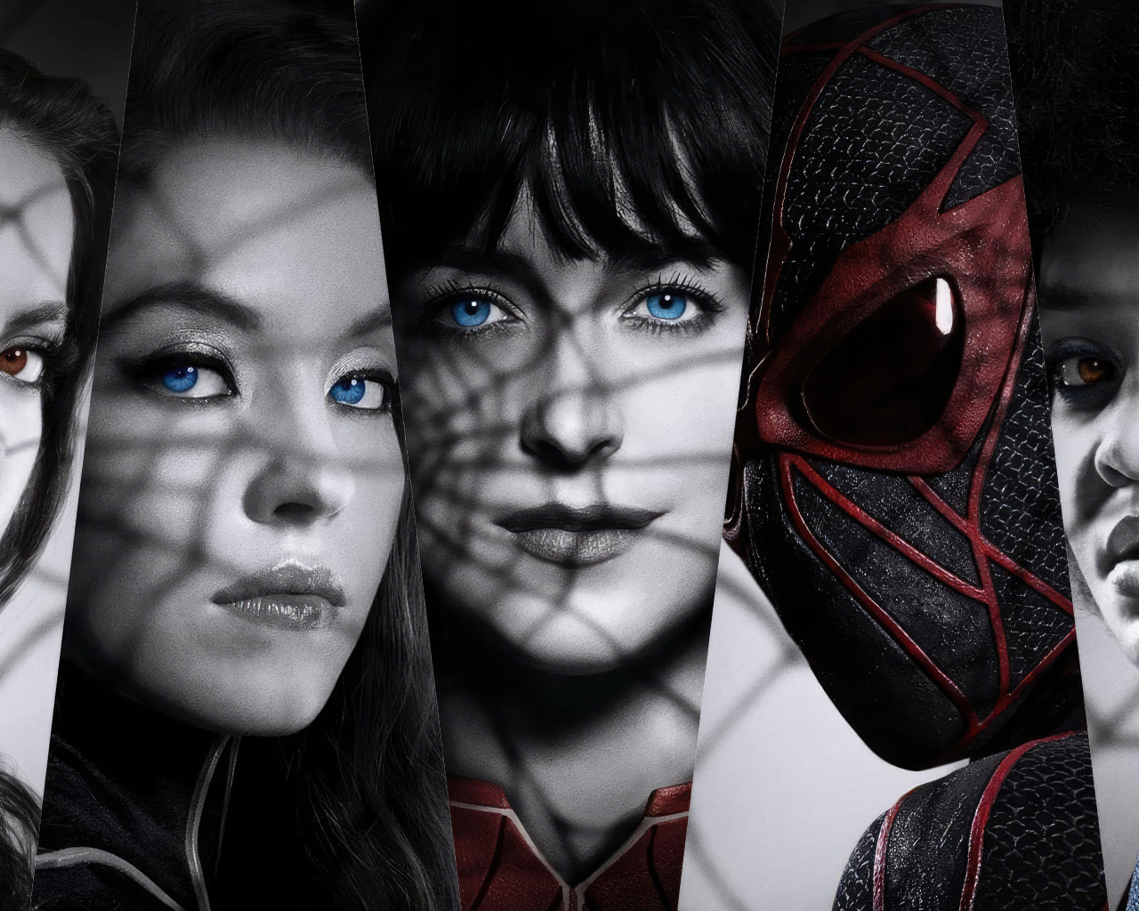 Постер с главными героями фильма Мадам Паутина