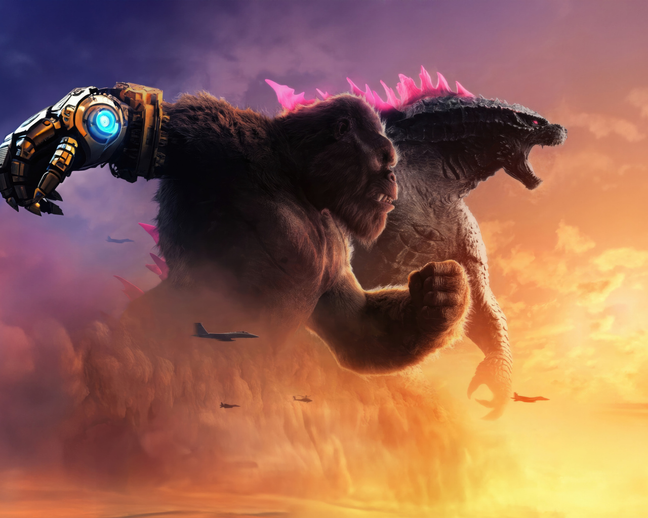 Два ярких героя фильма Годзилла и Конг: Новая империя