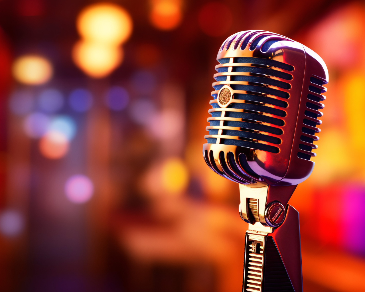 Красивый ретро микрофон крупным планом