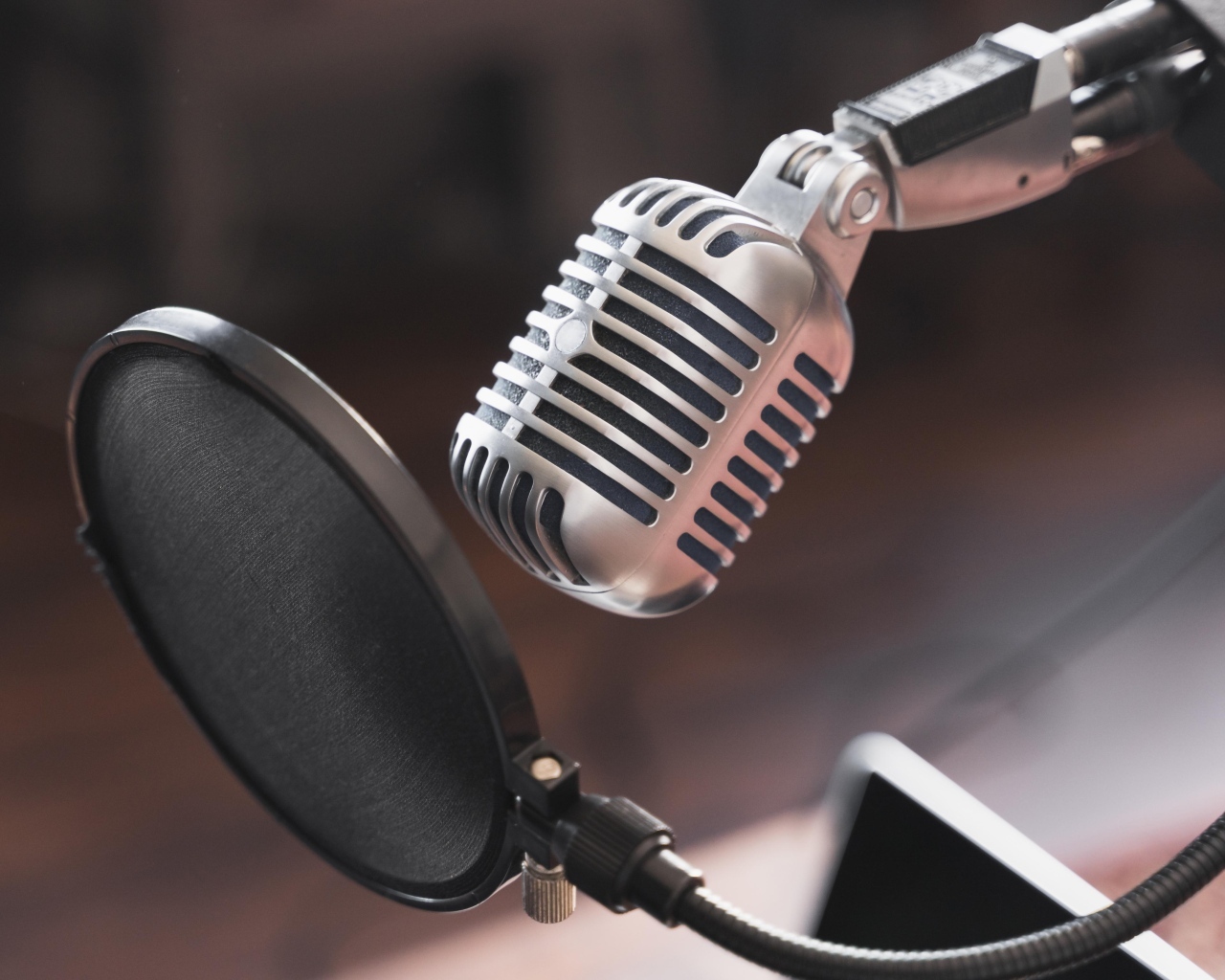 Студийный микрофон с фильтром 