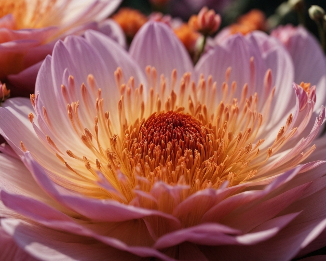 Огромный розовый цветок пиона крупным планом