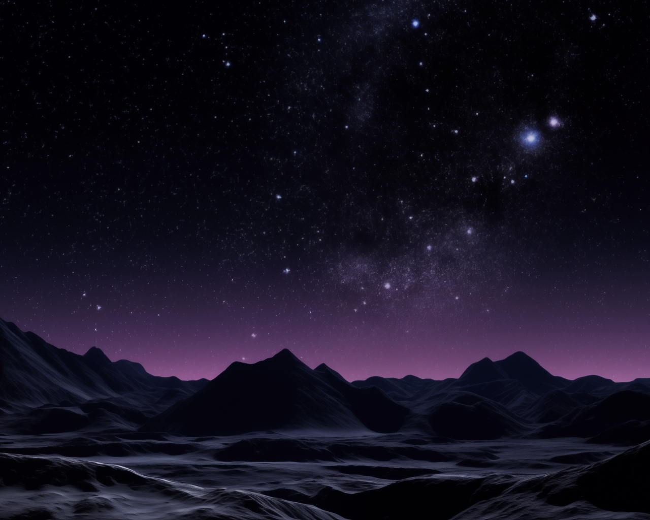 Красивое звездное ночное небо над горами