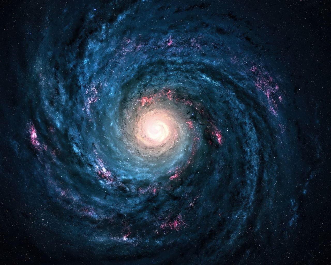 Cosmic spiral with bright core