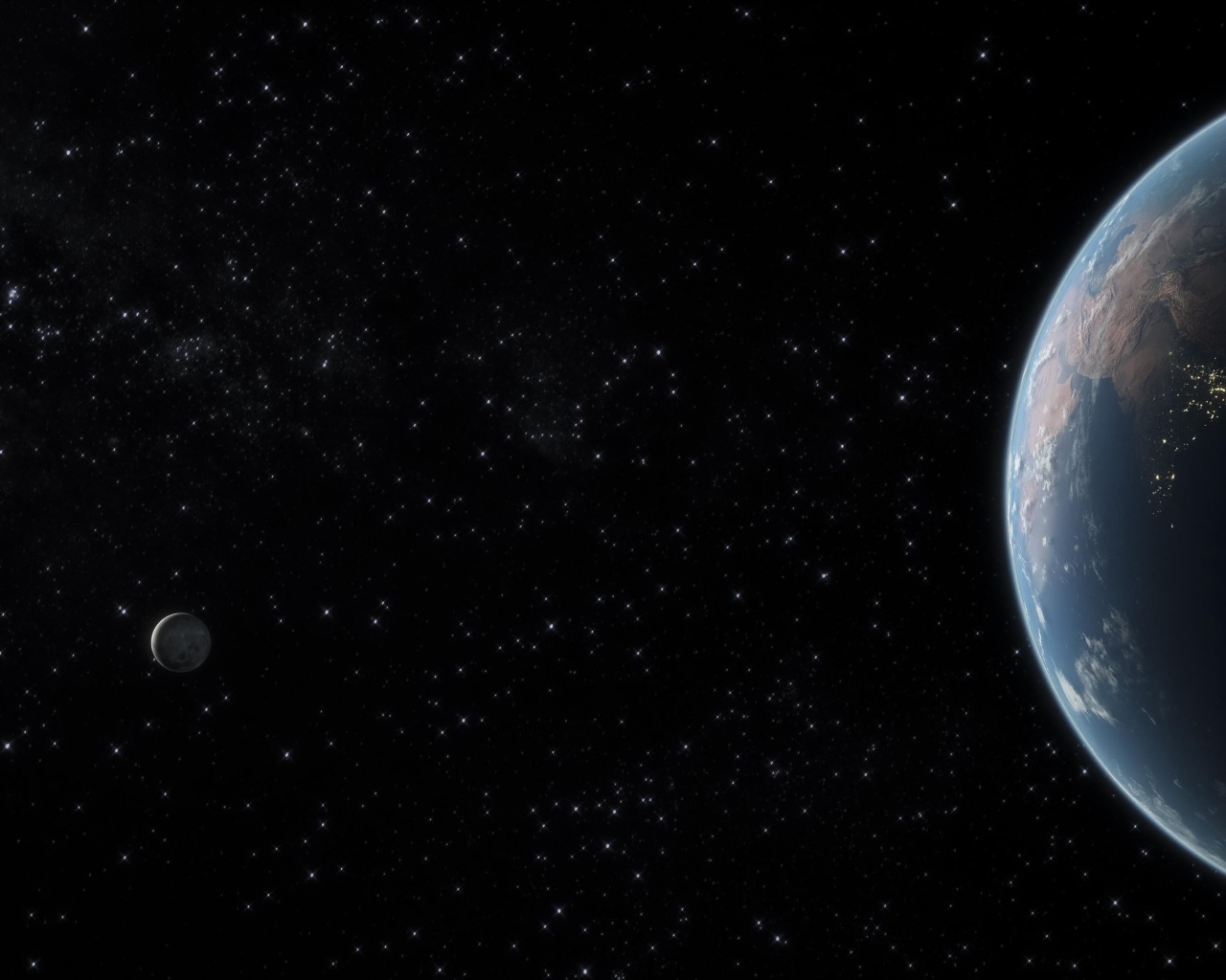 Планета Земля в темной звездной галактике