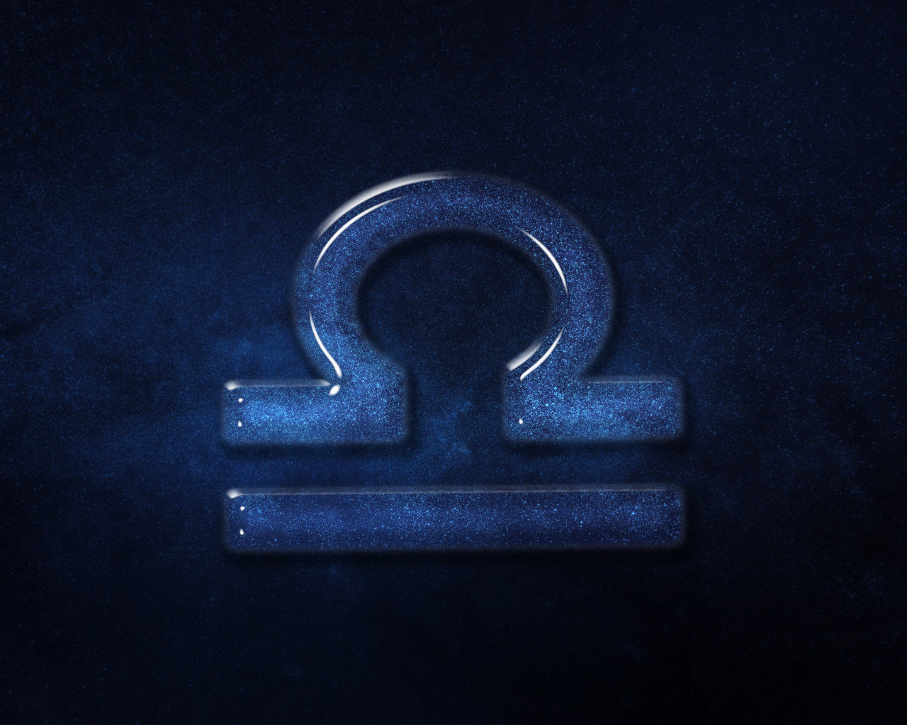 Синий блестящий знак зодиака весы 