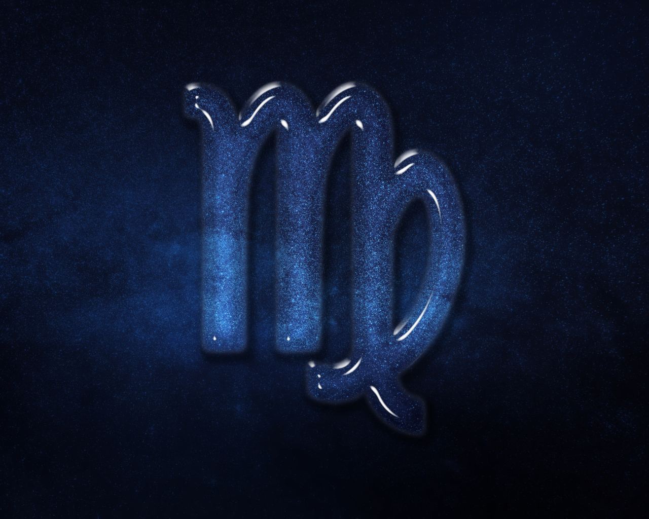 Синий блестящий знак зодиака  дева