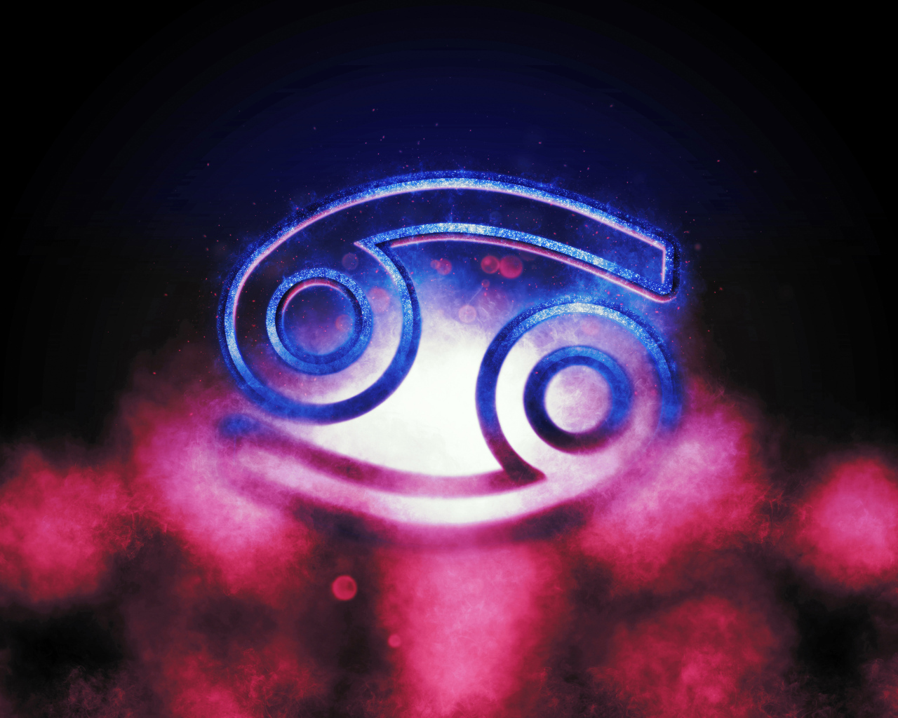 Знак зодиака рак на фоне розового дыма