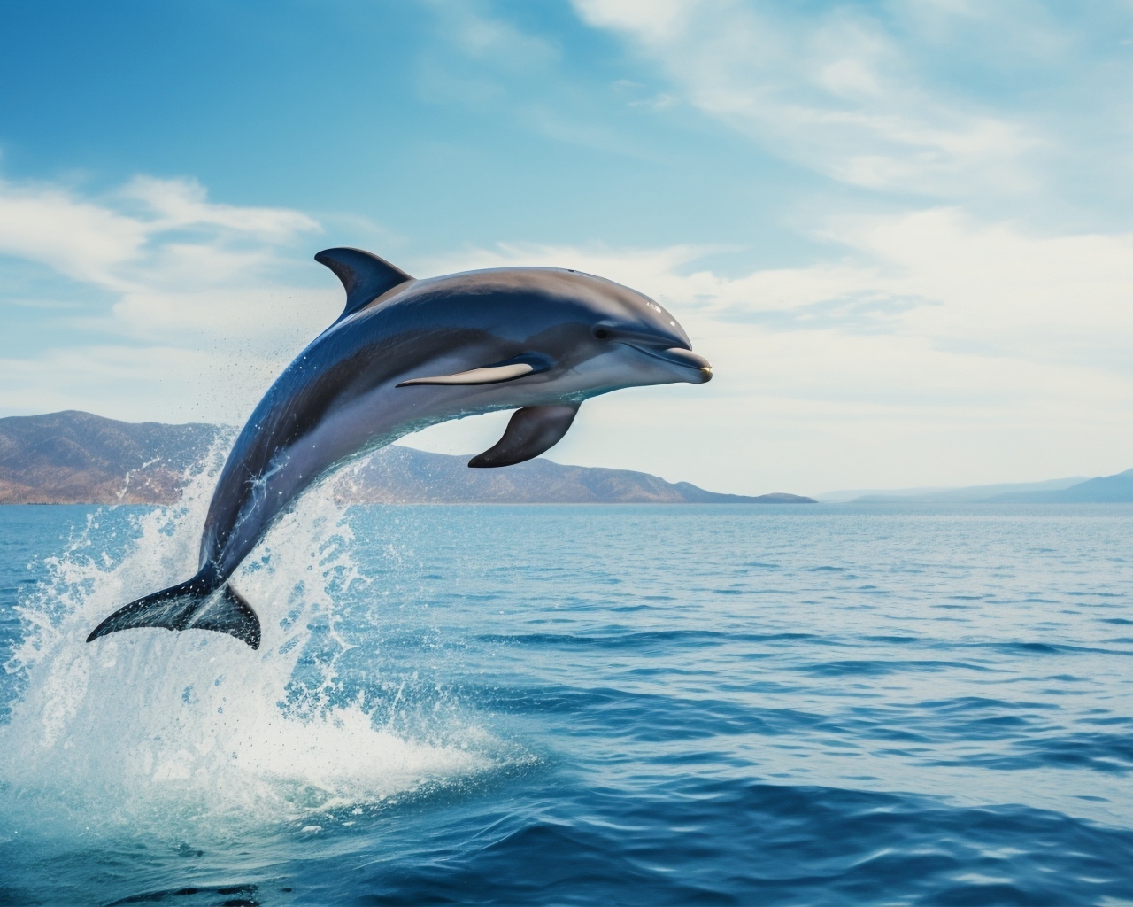 Дельфин выпрыгивает из воды