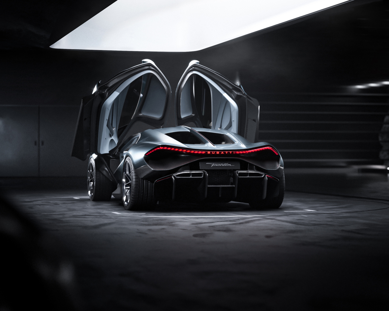 Открытые двери в автомобиле Bugatti Tourbillon 2024 года