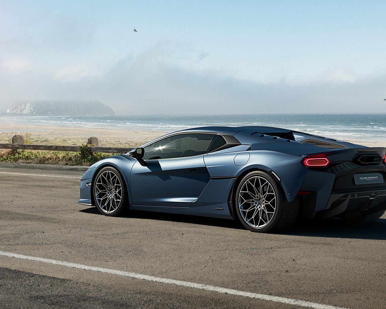 Вид сбоку на спортивный автомобиль Lamborghini Temerario Super