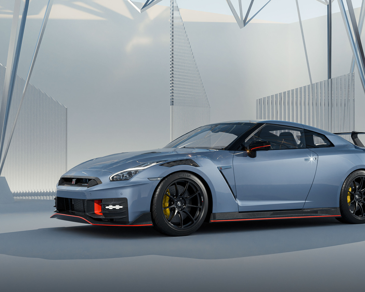 Вид сбоку на автомобиль Nissan GT-R Nismo