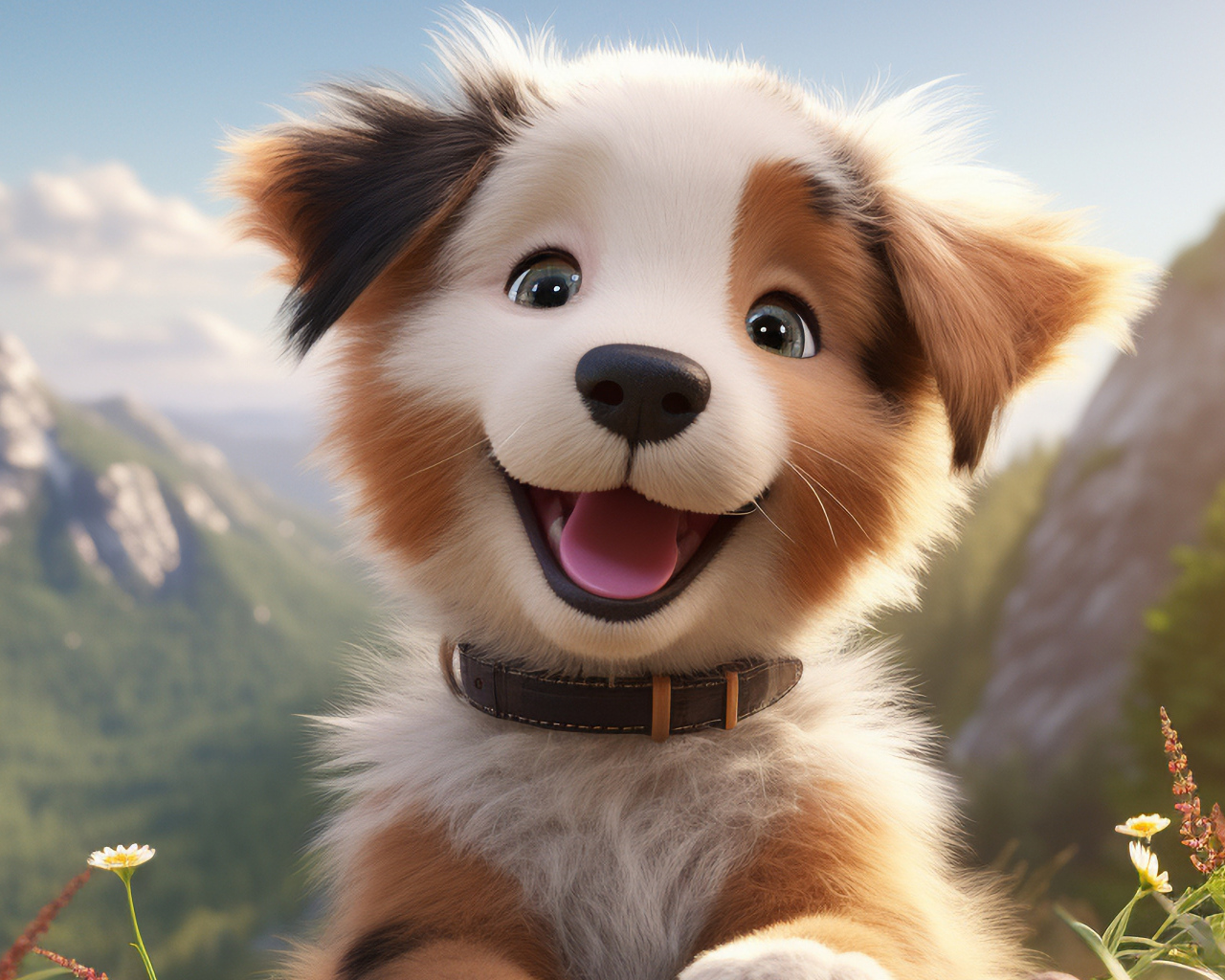 Смешной нарисованный щенок