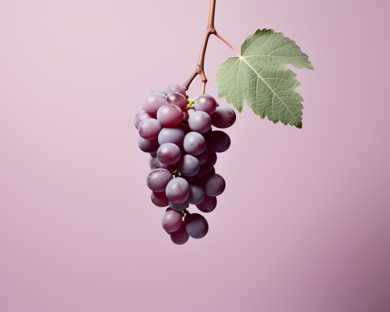 Гроздь винограда на сиреневом фоне
